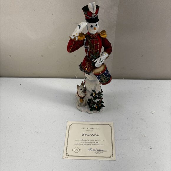 Vintage Lenox 2004 Winter Salute Pencil Snowman Christmas 12" Tall 3.5" Base - Picture 1 of 7